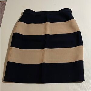 Moon Black & Beige Striped Pencil Skirt- Size Small